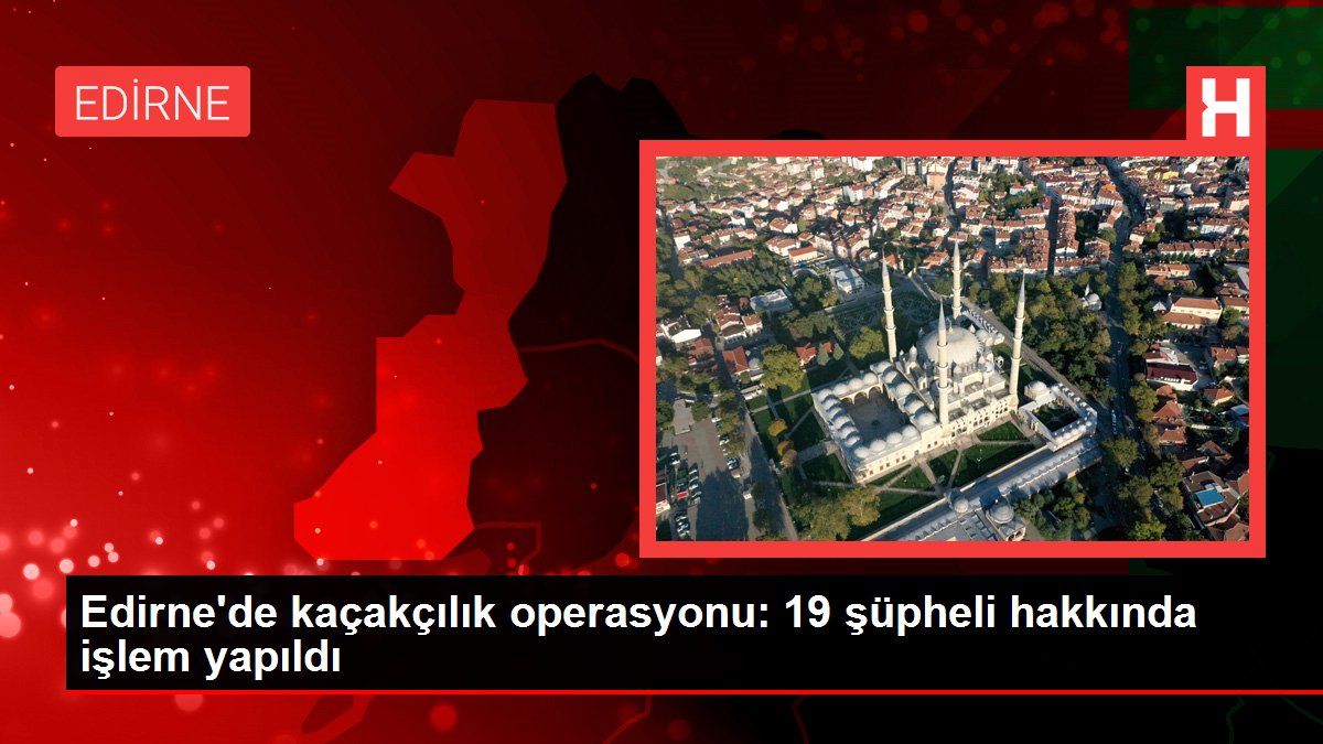 Edirne'de kaçakçılık operasyonu: 19 kuşkulu hakkında süreç yapıldı