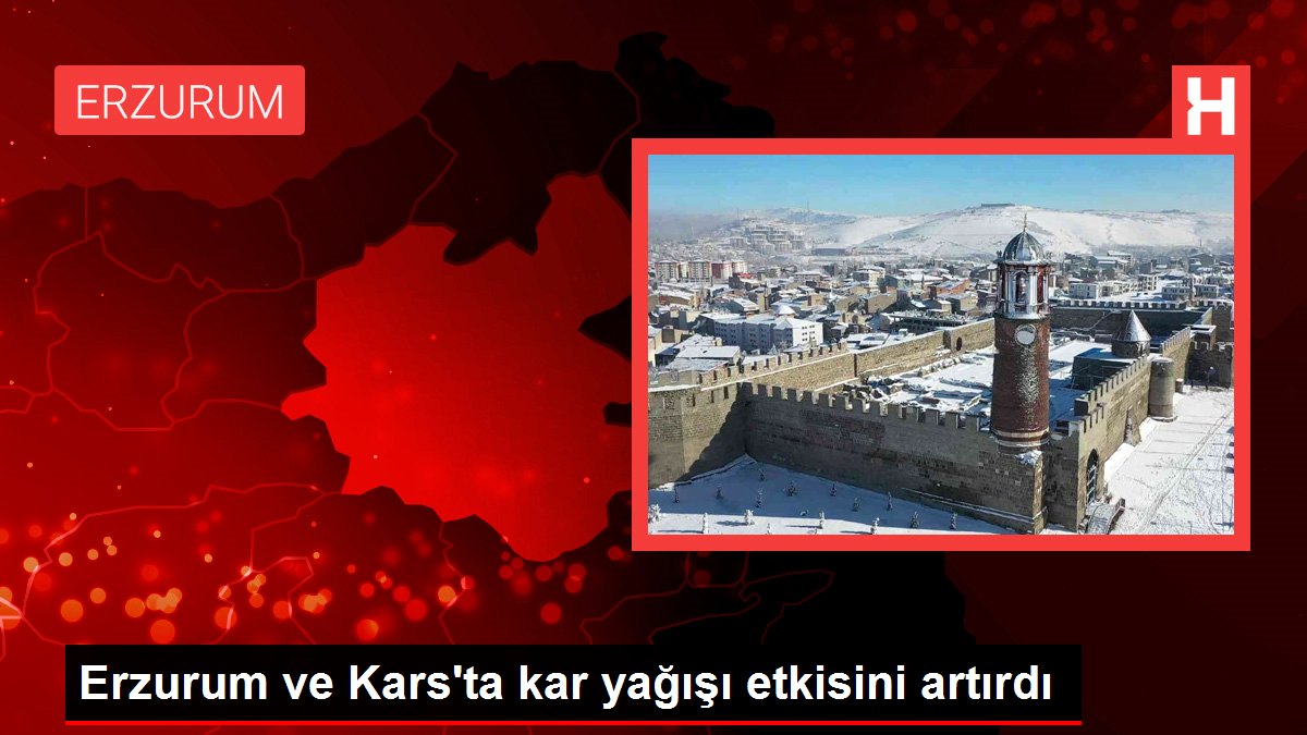Erzurum ve Kars'ta kar yağışı tesirini artırdı