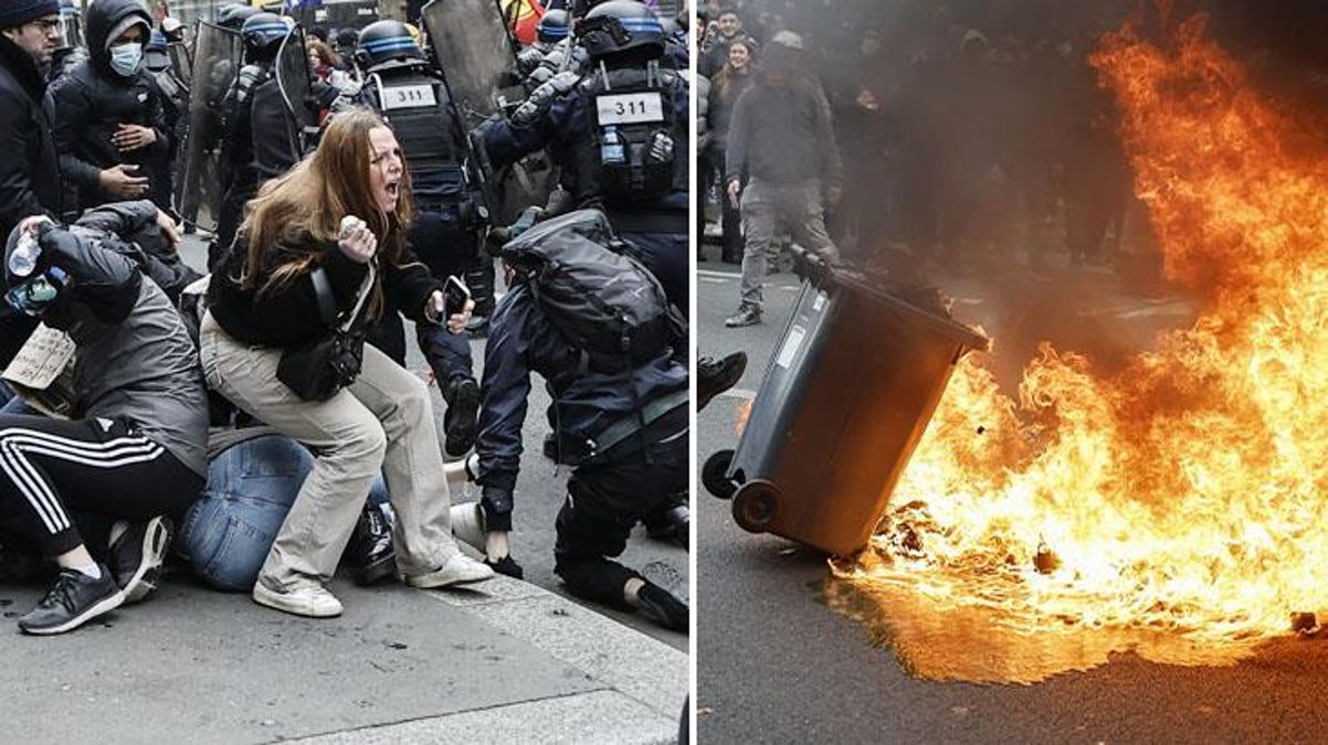 Fransa'da emeklilik ıslahatı tersi şovlar yine alevlendi! Polisten biber gazı ve coplu müdahale