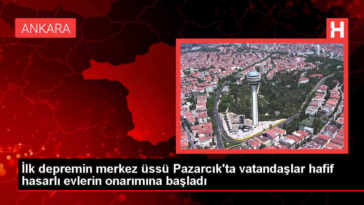 Birinci sarsıntının merkez üssü Pazarcık'ta vatandaşlar hafif hasarlı konutların tamirine başladı
