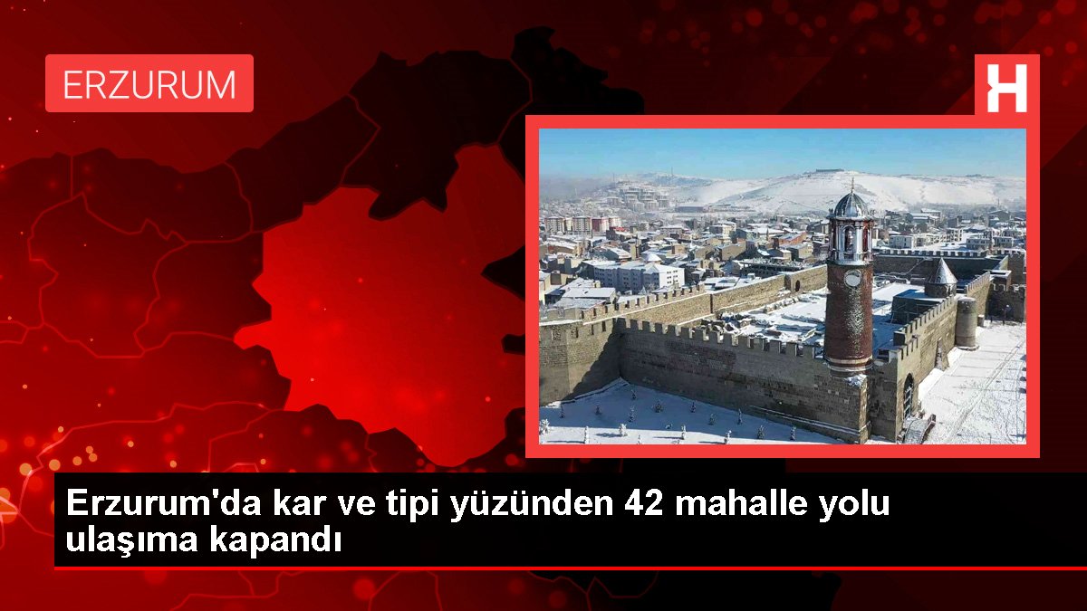 Erzurum'da kar ve tipi yüzünden 42 mahalle yolu ulaşıma kapandı