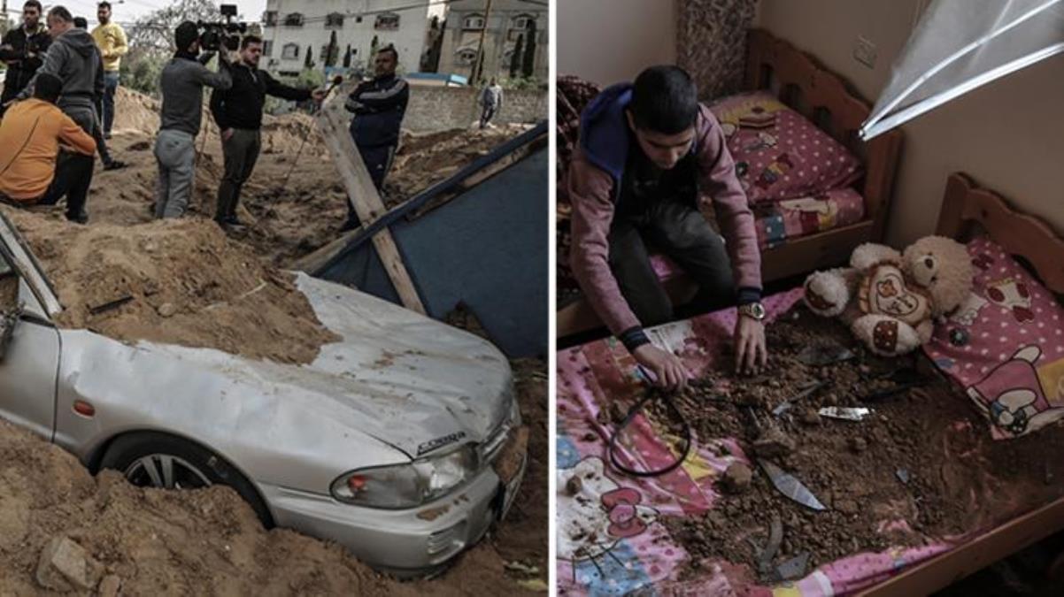 İsrail'in saldırısı sonrası Gazze'de son durum! Meskenler hasar gördü, topraklarda dev çukurlar oluştu