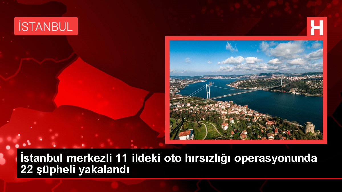 İstanbul merkezli 11 vilayetteki oto hırsızlığı operasyonunda 22 kuşkulu yakalandı