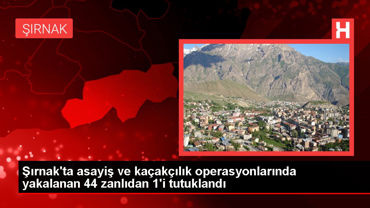 Şırnak'ta Operasyon: 44 Şüpheliden 1'i Tutuklandı