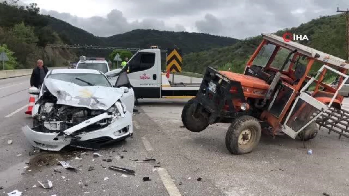 Amasya'da traktör ile arabanın çarpıştığı kazada 3 kişi yaralandı