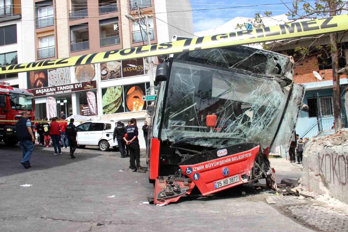 Denetimden çıkan belediye otobüsü duvara çarptı: 10 yaralı