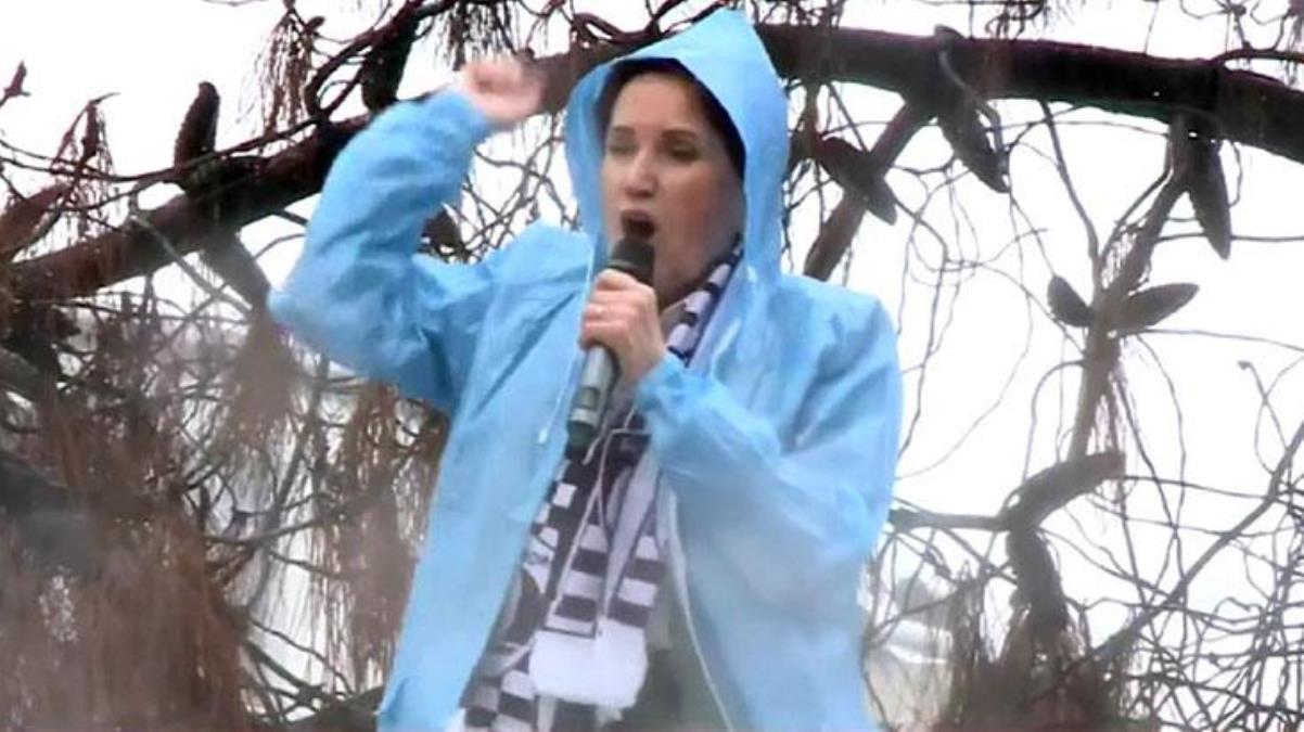 Yağmur altında konuşan Akşener, atılan sloganlara bu türlü karşılık verdi: Parasız olmaz