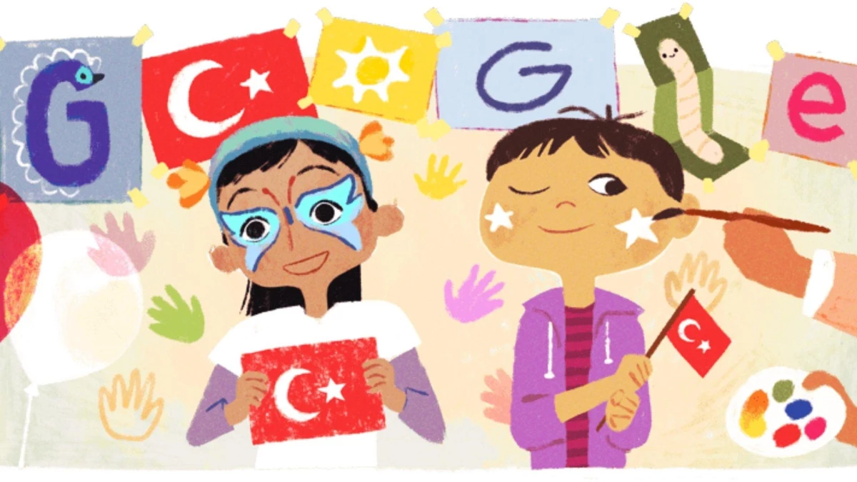 '23 Nisan Ulusal Egemenlik ve Çocuk Bayramı' Google Doodle oldu! 23 Nisan 2023 Google doodle nedir? 23 Nisan Google Doodle imgesi nedir?