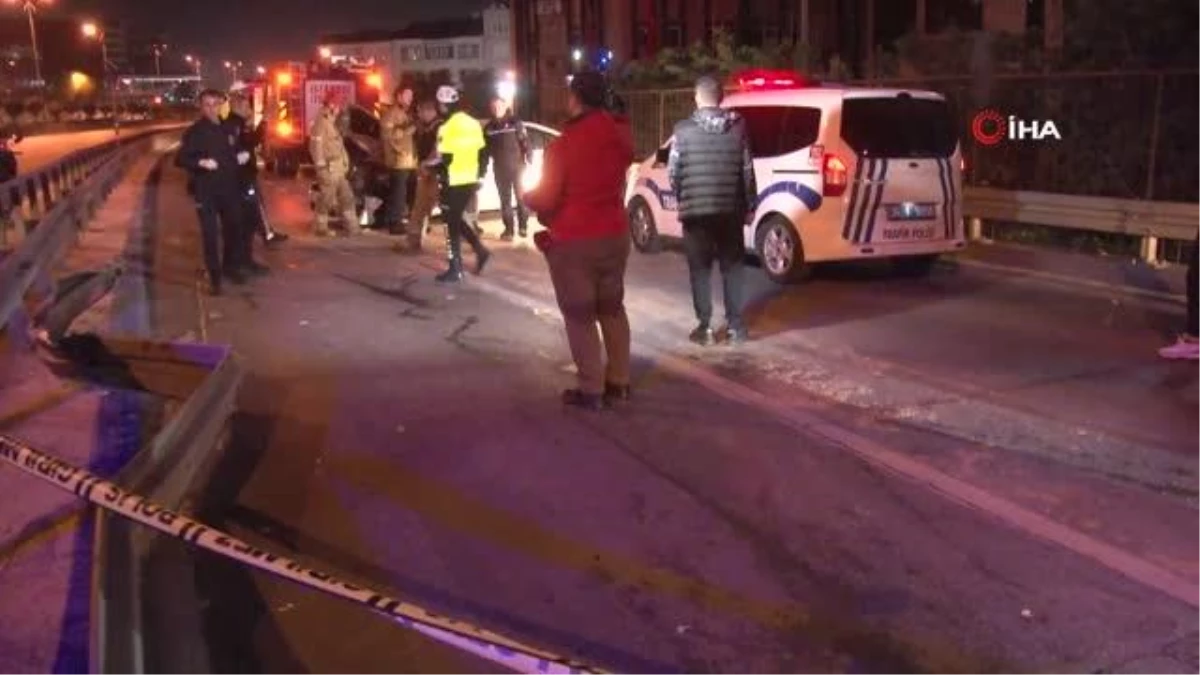 Bayrampaşa'da alkollü şoför bariyere çarptı: 1 ağır yaralı