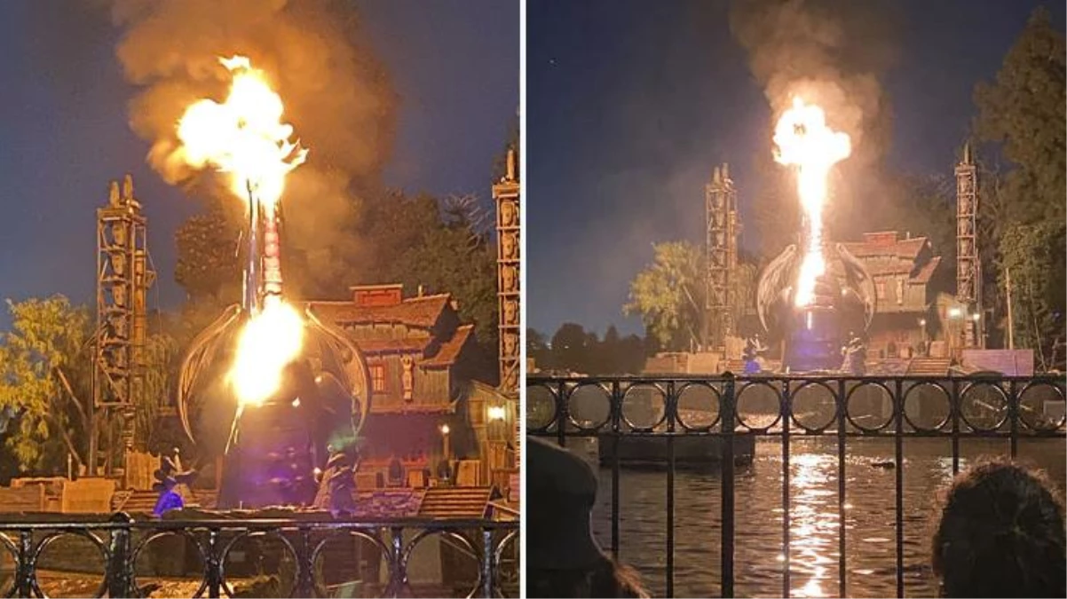 Disneyland'da yangın paniği! Şov sırasında alevlerin yükselmesi endişe dolu anlar yaşattı