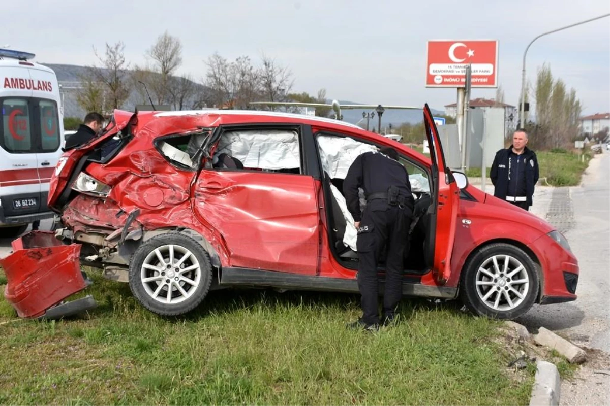 İnönü'de trafik kazası, 1 yaralı