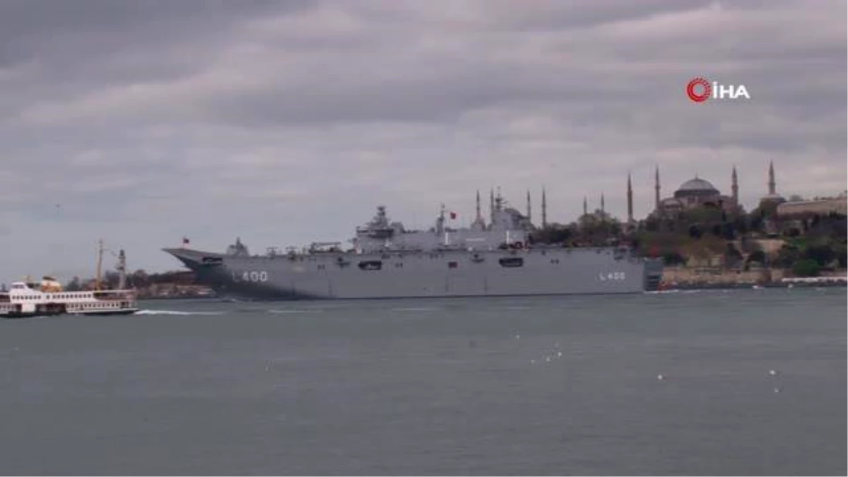 TCG Anadolu gemisi, İstanbul Boğazı'nda seyretti