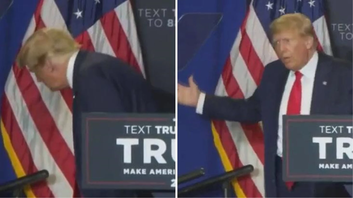 Trump, Biden'ın sahnede yolunu şaşırdığı anları taklit etti