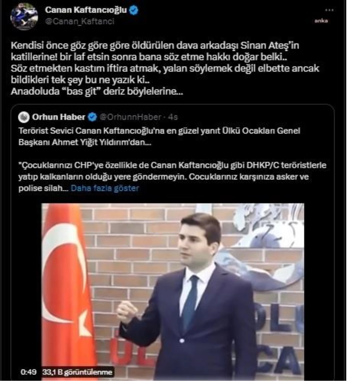 CHP İstanbul Vilayet Lideri Canan Kaftancıoğlu, İdeal Ocakları Lideri Yıldırım'a reaksiyon gösterdi
