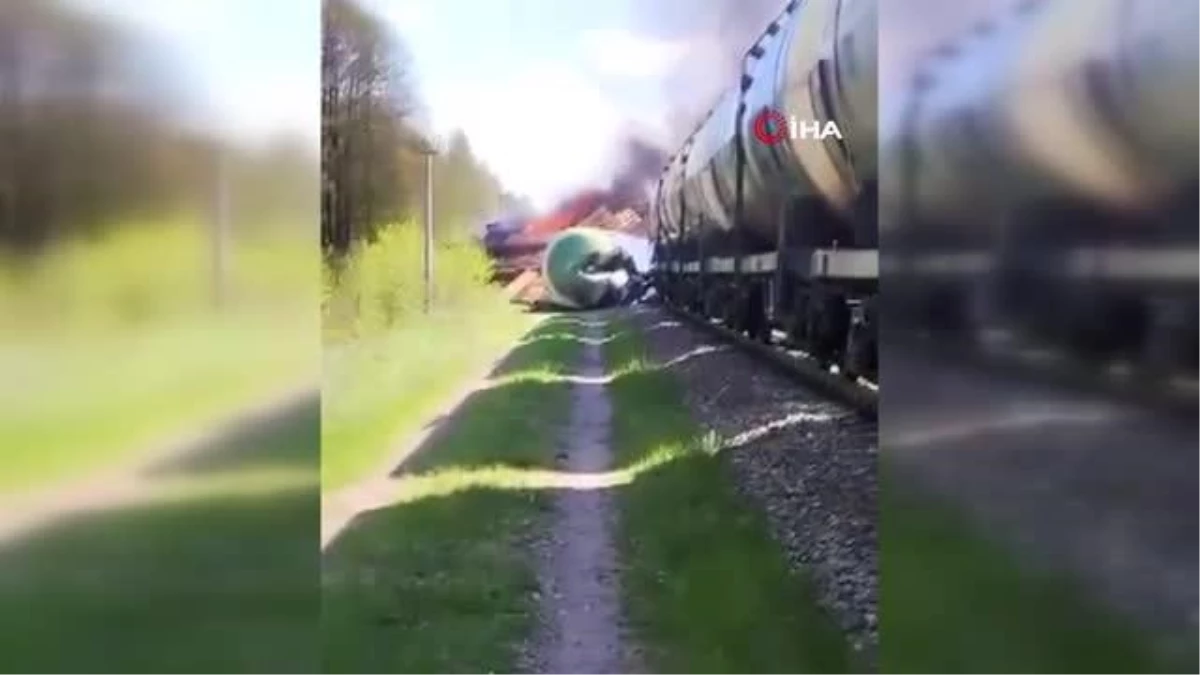 Rusya hududunda patlama, tren raydan çıktı