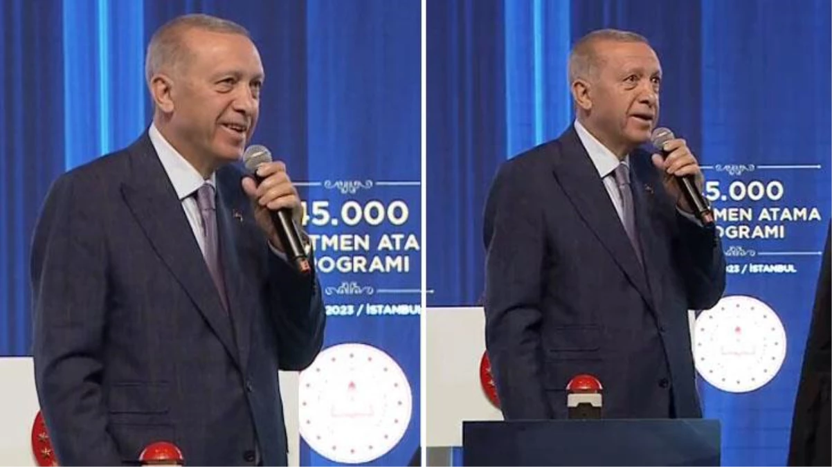 Atama merasimine damga vuran an! Cumhurbaşkanı Erdoğan balkondan seslenenleri duyunca espriyi patlattı