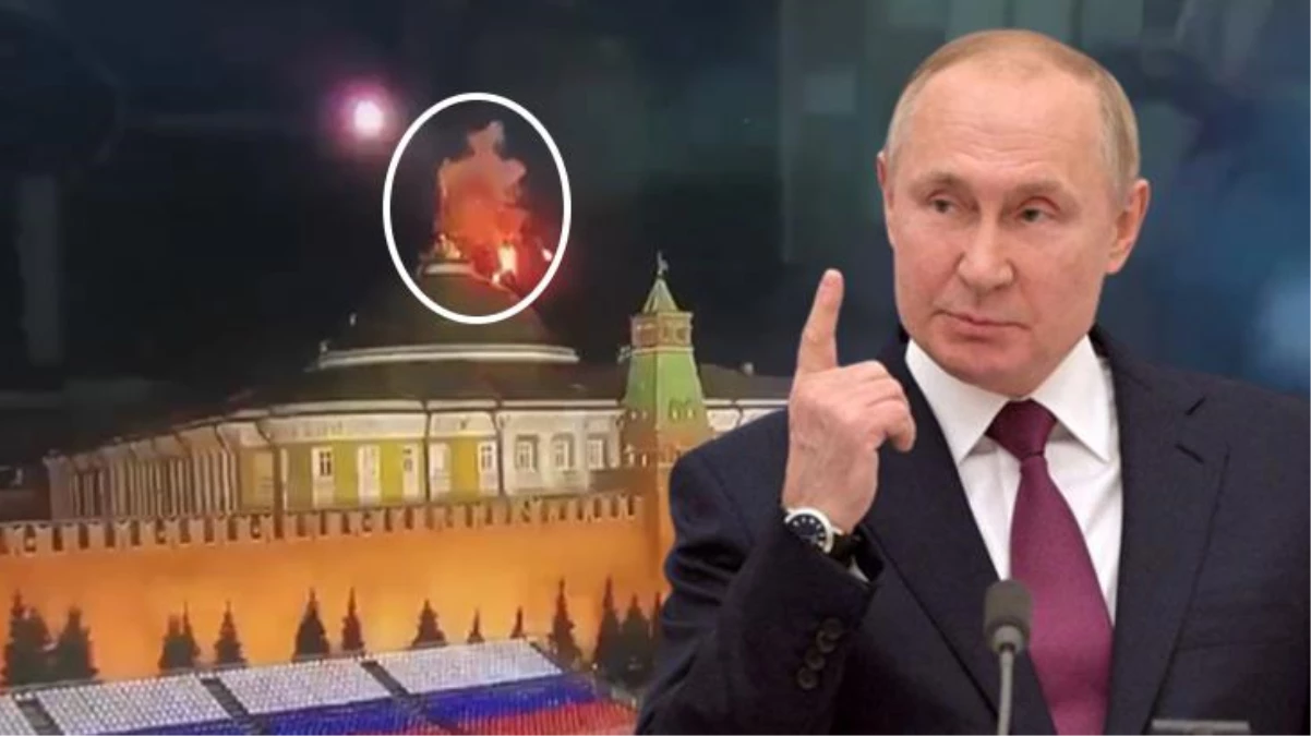 Kremlin'e hücum girişimi! İHA'ların havada etkisiz hale getirildiği anlar kamerada