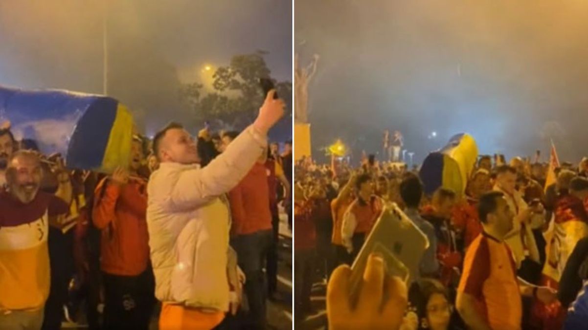 Bunu da yaptılar! Galatasaray taraftarları şampiyonluk kutlamalarında Fenerbahçe'nin tabutunu kaldırdı
