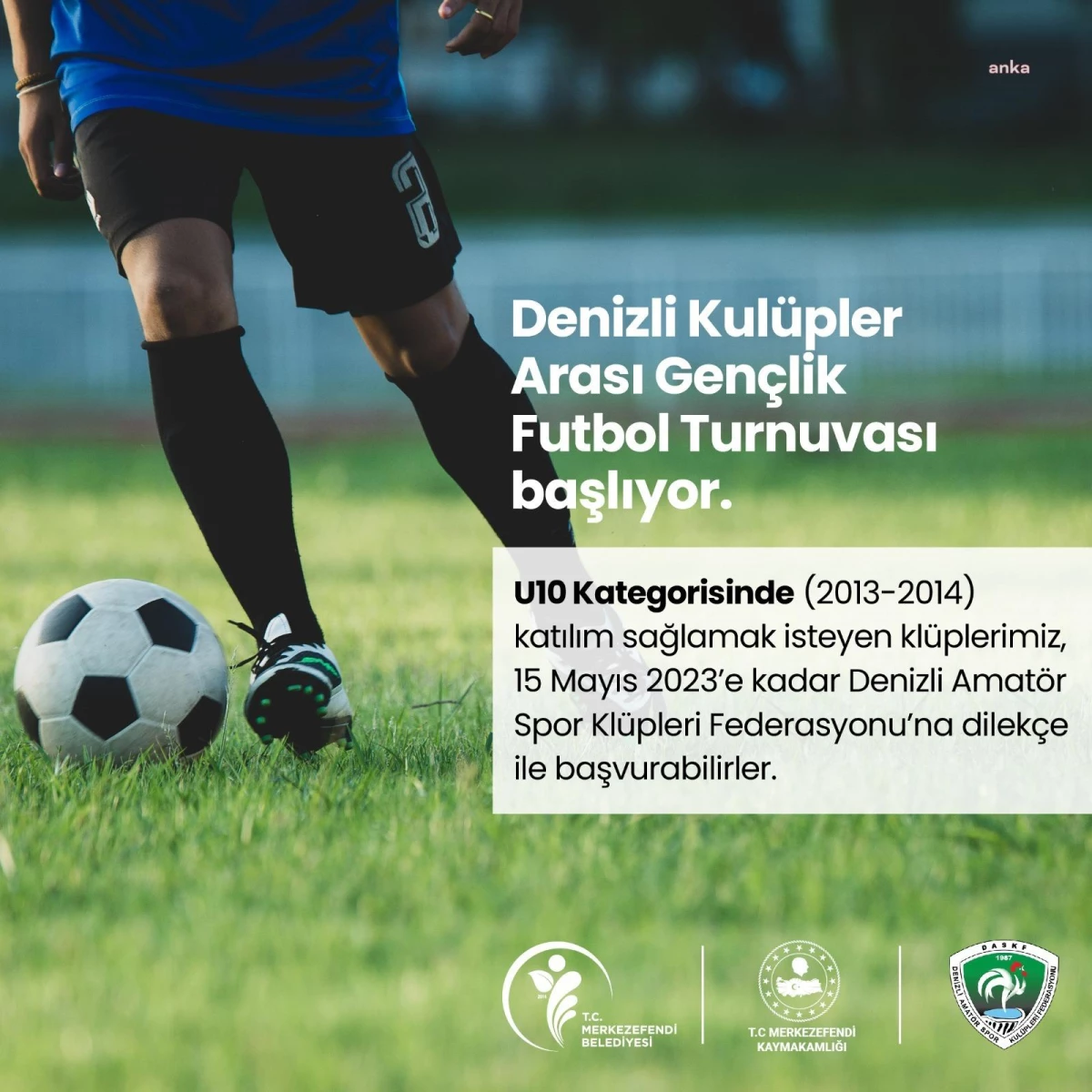 Merkezefendi'de 19 Mayıs Gençlik Futbol Turnuvası düzenlenecek