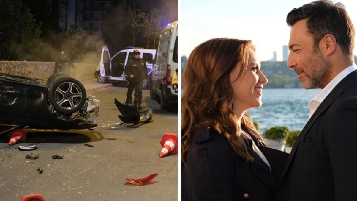 Kızılcık Şerbeti dizisinin dönem finalindeki kaza sahnesinin kamera ardı imajı çıktı