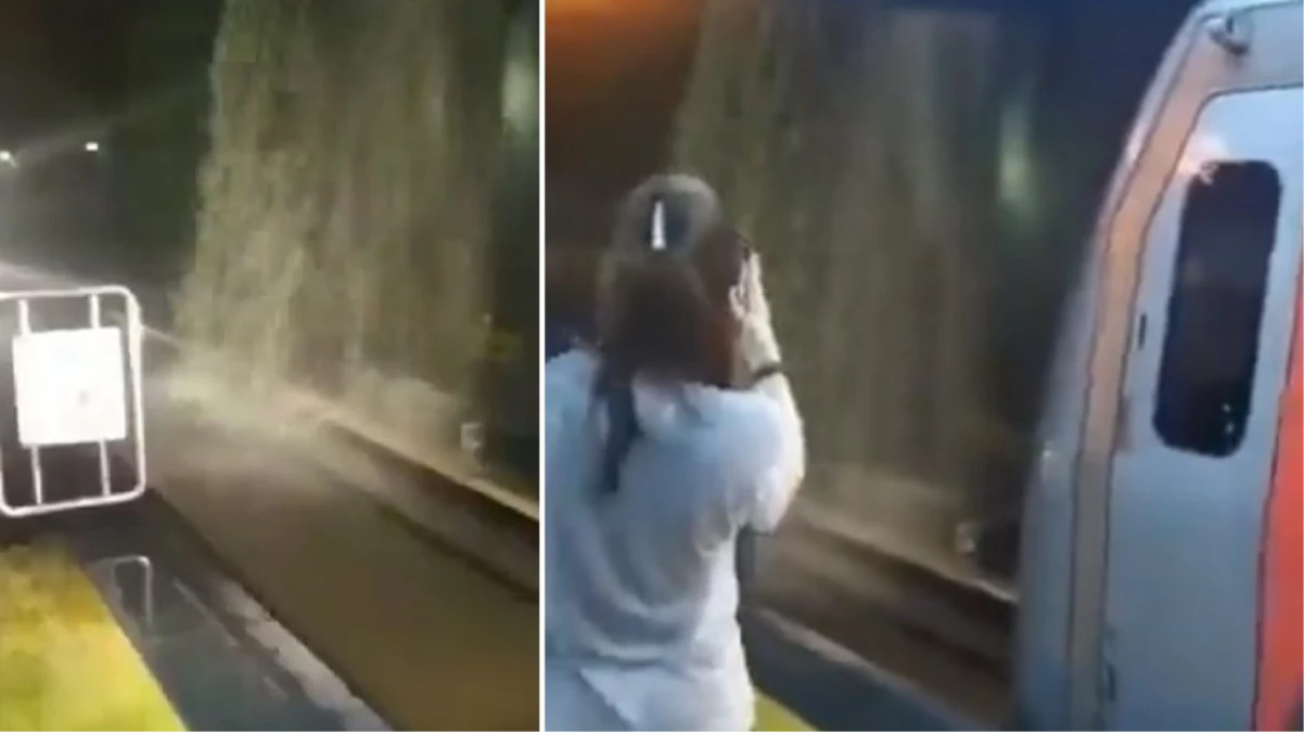 Sağanak yağışın tesirli olduğu Ankara'da metroyu su bastı, yolcular tahliye edildi